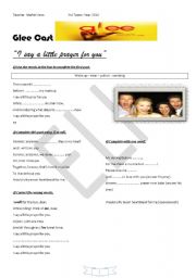 English Worksheet: I say a little prayer for you - glee 
