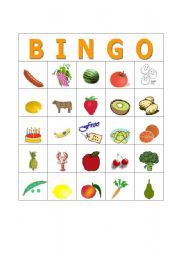 English Worksheet: Food Bingo Card#2