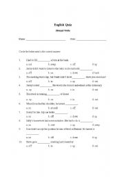 English worksheet: English Quiz - Phrasal Verbs