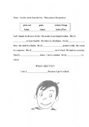 English worksheet: FAMILYS OCCUPATIONS
