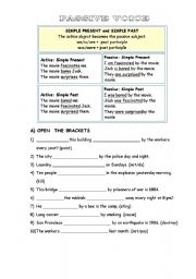 English worksheet: PASSIVE VOICE