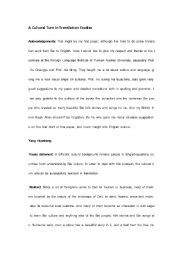 English Worksheet: A Cultural Turn In Translation Studies