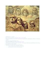 English Worksheet: Native Americans and Mount Rushmore