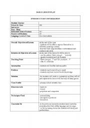 English Worksheet: LESSON PLAN (FOODS)