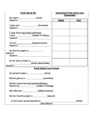 English Worksheet: Introduce A Partner