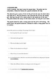 English worksheet:  A  VERY NICE READING