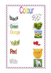 English worksheet: colours