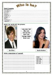 English worksheet: describing  people