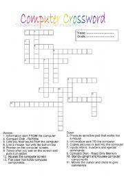 English Worksheet: Computer Crossword