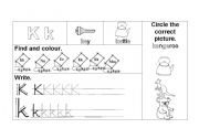 English worksheet: K k