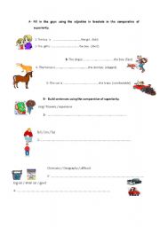 English worksheet: comparative of superiority 