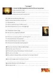 English Worksheet: I am Legend