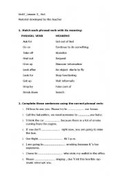 English Worksheet: phrasal verbs 