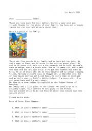 English Worksheet: family possessive s