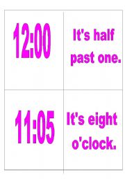 English worksheet: The clock domino