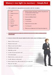 English Worksheet: Moneys too tight (to mention) Simply Red Song Lyrics