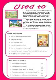 English Worksheet: used to