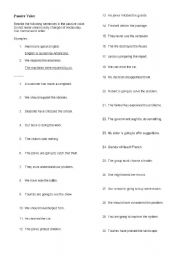 English worksheet: Exercises on Passive Voice. Key is included.
