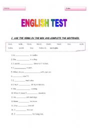 English worksheet: ENGLISH TEST