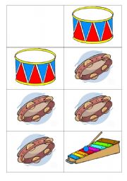 English worksheet: Instruments domino