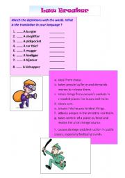 English worksheet: Law Breaker !