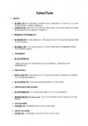 English worksheet: Related verbs (MODAL)