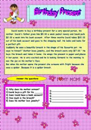 English Worksheet: birthday present