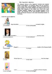 English Worksheet: Superlatives part I