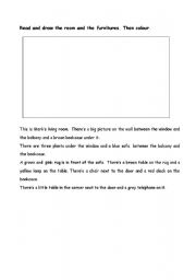 English Worksheet: my living room