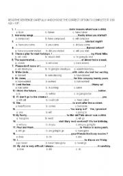 English Worksheet: Tense review