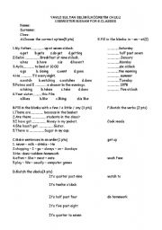 English worksheet: exam for 6. grade