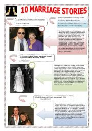 English Worksheet: MARRIAGE & STORIES - (5 PAGES) The 10 most extravagant weddings ever‏ -  Complete ws with 10 famous celebrities + texts and  5 exercises + 11 extra activities