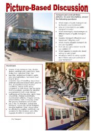 English Worksheet: Picture-Based Discussion (35): City Transport