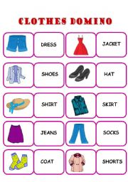 English Worksheet: CLOTHES DOMINO - ELEMENTARY