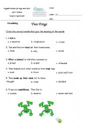 English worksheet: frog 1