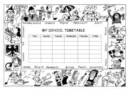 English Worksheet: My school timetable