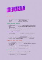 English worksheet: ecce vocabulary practice