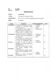 English Worksheet: lesson plan