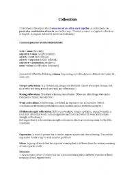 English Worksheet: collocation 