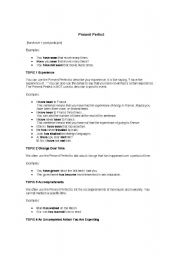 English Worksheet: PRESENT PEFECT