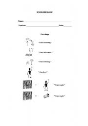 English worksheet: Greetings