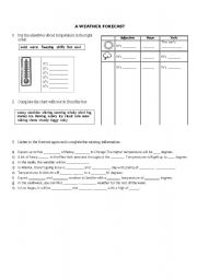 English Worksheet: Weather Forecast