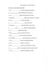 English worksheet: [resent Simple or Past Simple