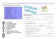 English Worksheet: ENGLISH IDIOMS 