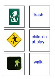 English Worksheet: Safety Sign Flashcards