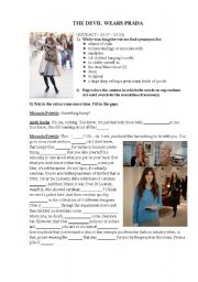 English Worksheet: THE DEVIL WEARS PRADA