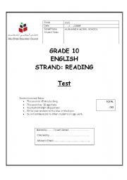 English Worksheet: Life in the past and today. (The Emirates) imaginary story. Test