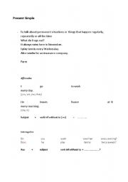 English worksheet: Present simple form