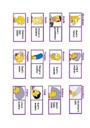 English Worksheet: Dominos_Simpson_Family