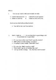 English worksheet: SHALL